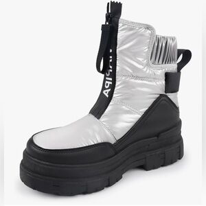 Stylish Silver and Black Winter Boots
